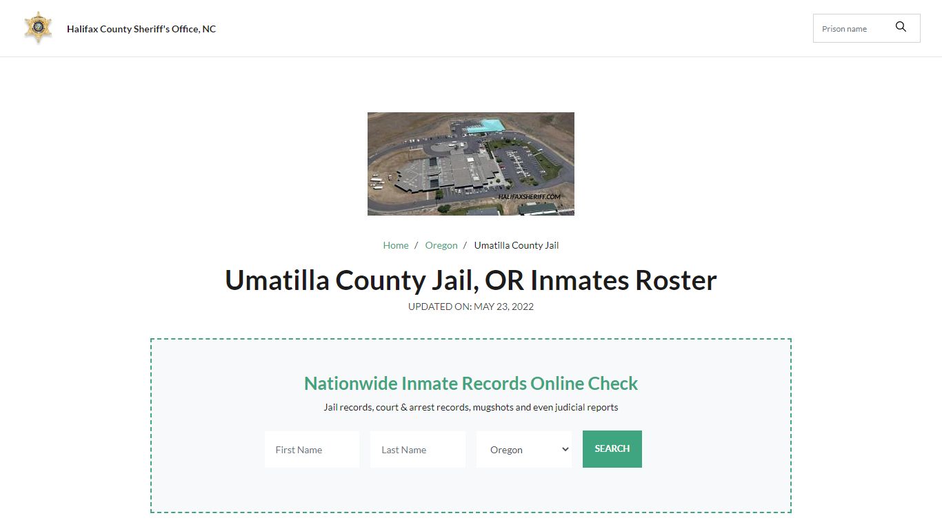 Umatilla County Jail, OR Jail Roster, Name Search